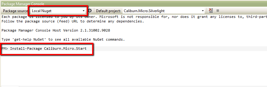 NuGet Package Manager Console