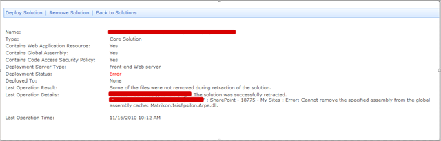 SharePoint Error Message