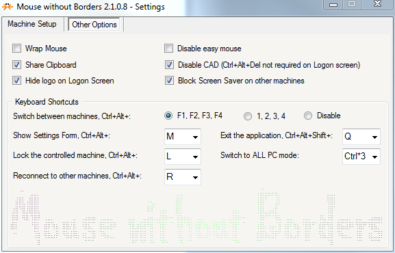 Mouse Without Borders Configuration