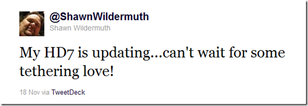 Shawn Wildermuth Tweet