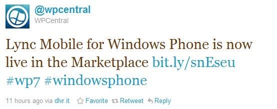 Twitter News about Lync Mobile