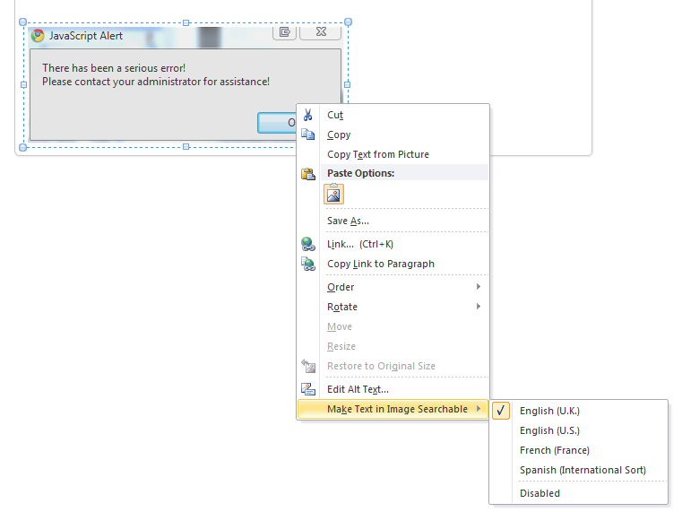 Make Text in Image Searchable