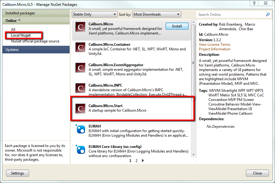 Manage NuGet Packages