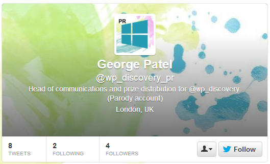 George Patel Twitter Account