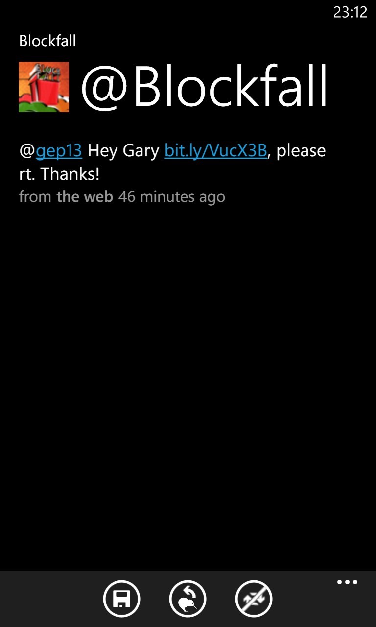 Blockfall Tweet