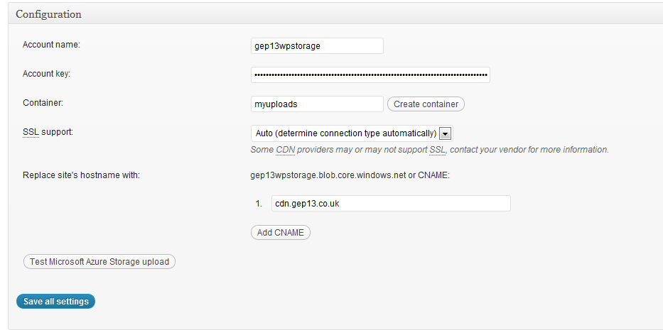 CDN Settings