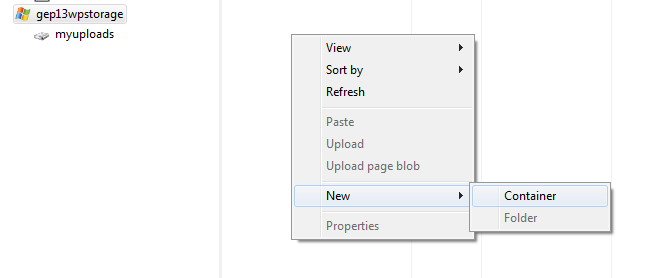 CloudXplorer Create Container