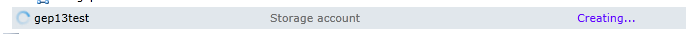 Storage Account Creating