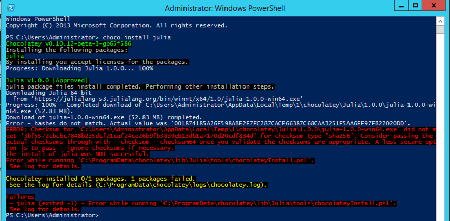Checksums do not match