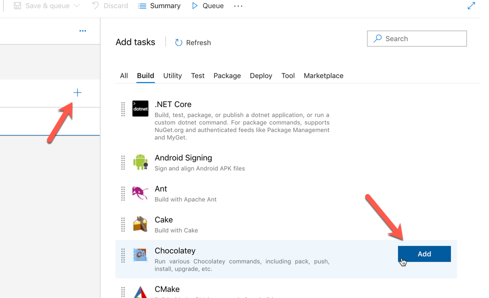Chocolatey Add New Task