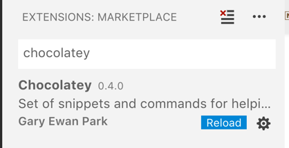 Chocolatey Extension Reload