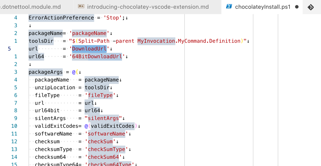 Chocolatey Snippet Output