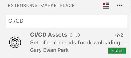 CI/CD Assets Extension Install