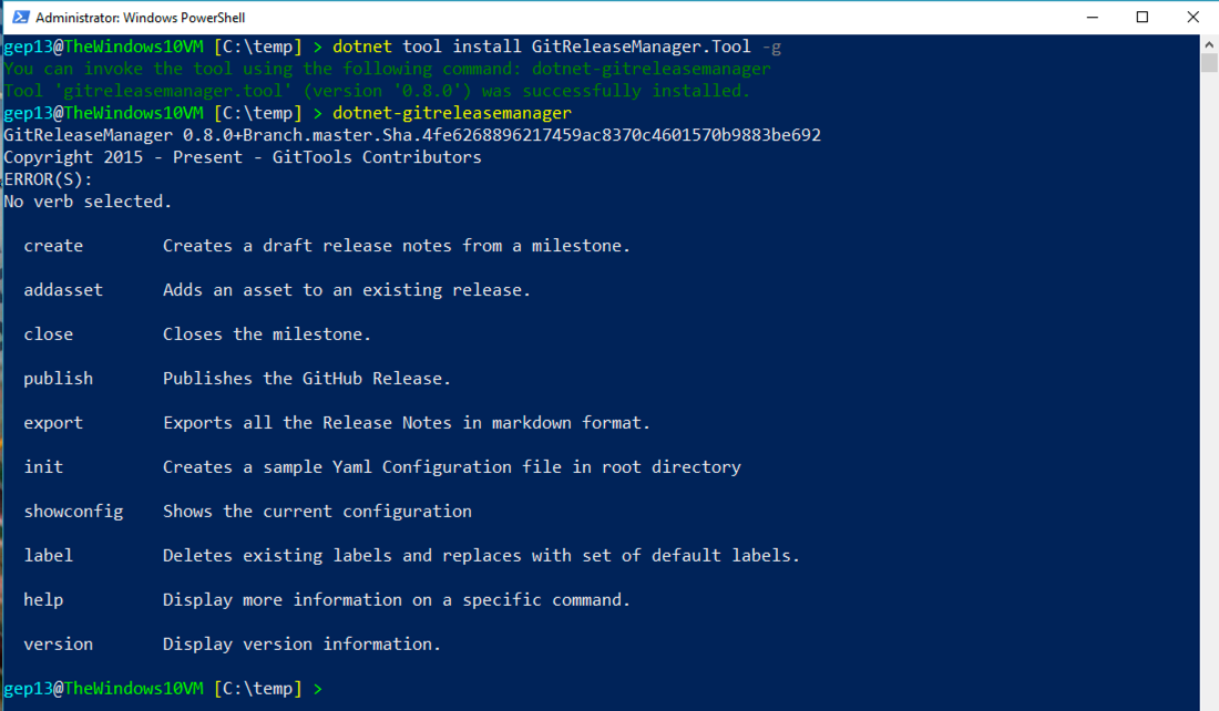 GitReleaseManager Windows Install