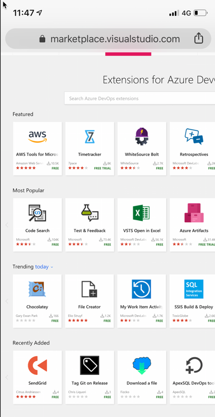 Visual Studio Marketplace Trending