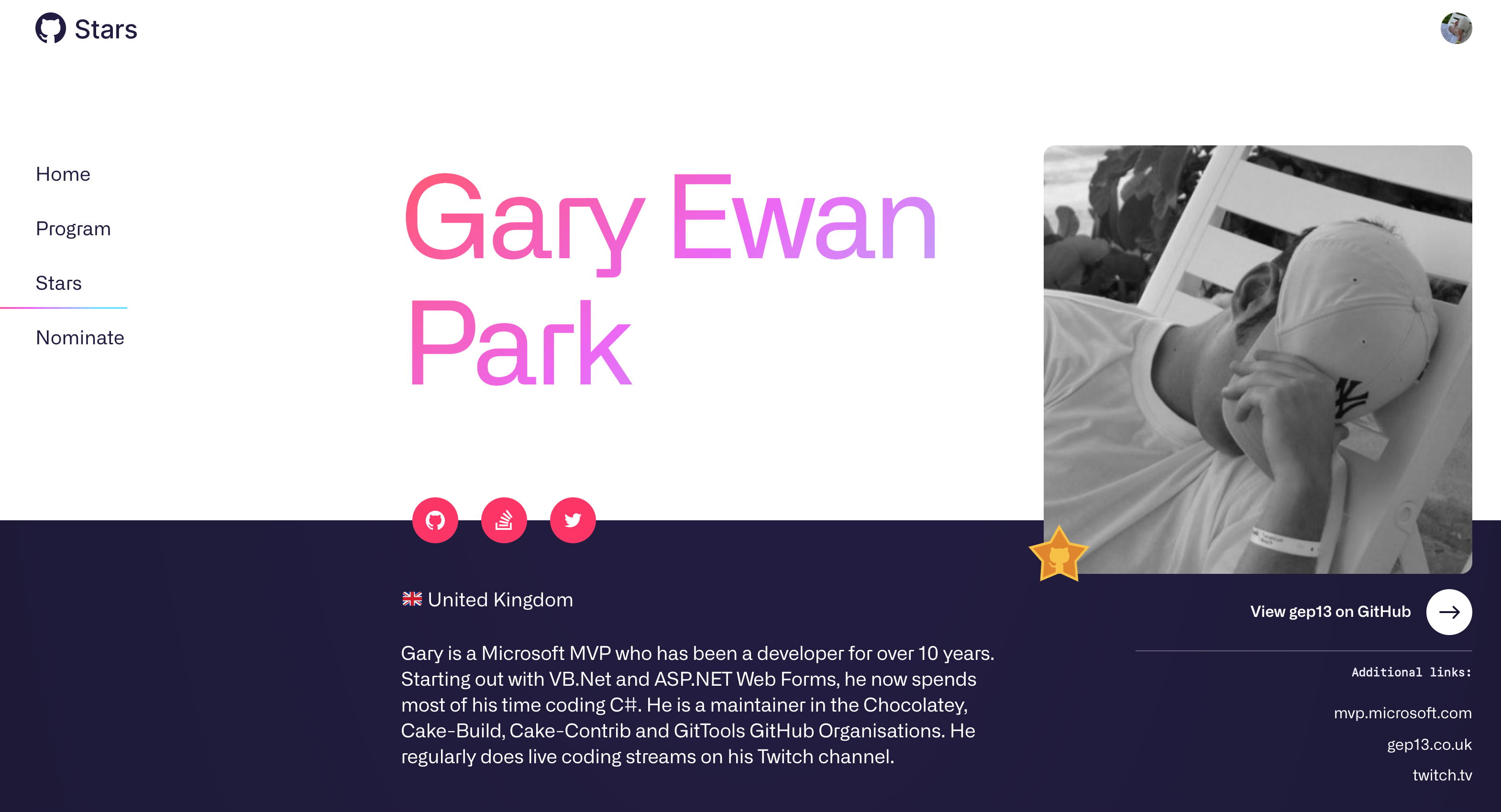 GitHub Star Profile