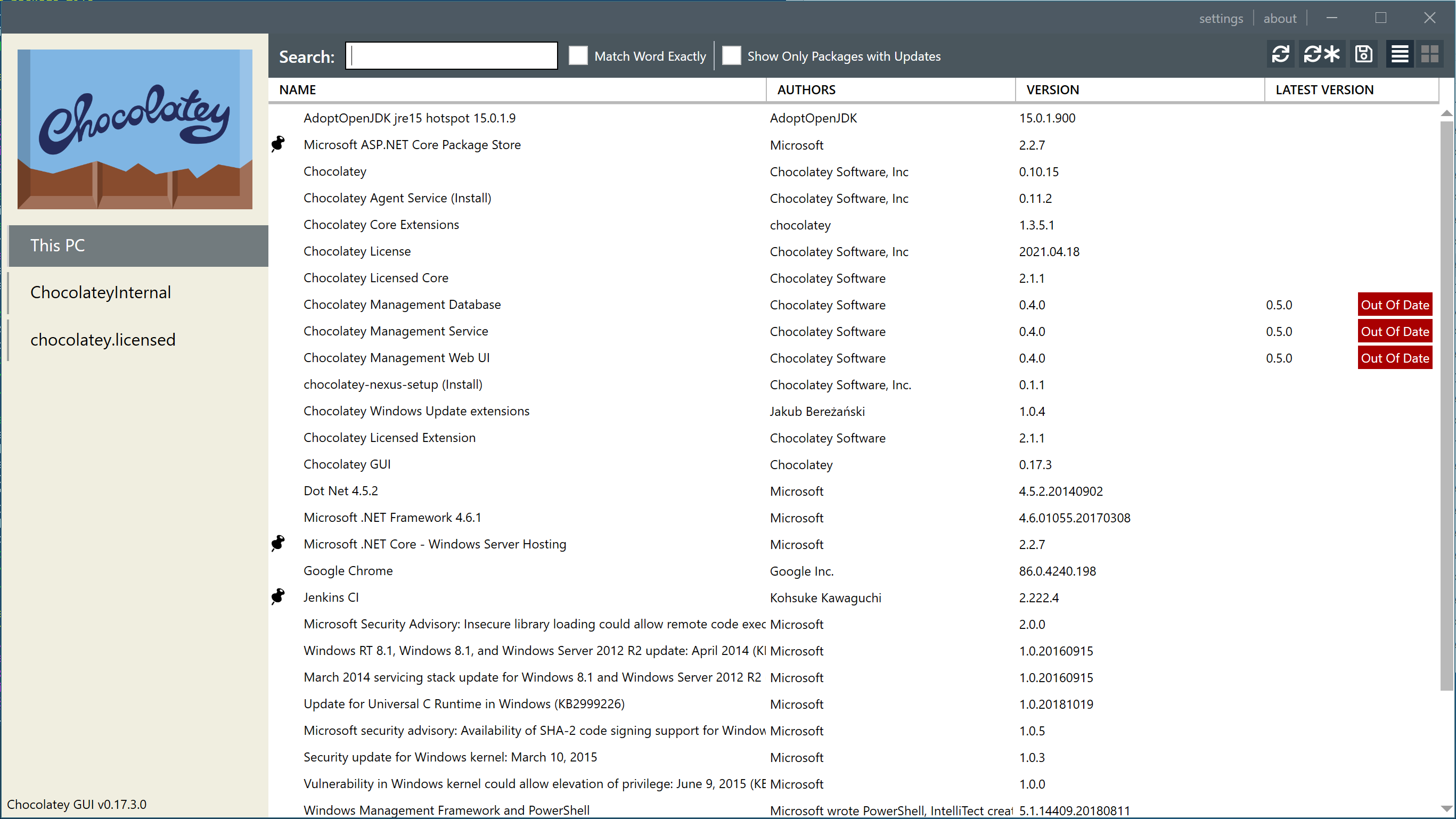 Chocolatey GUI Version 0.17.3